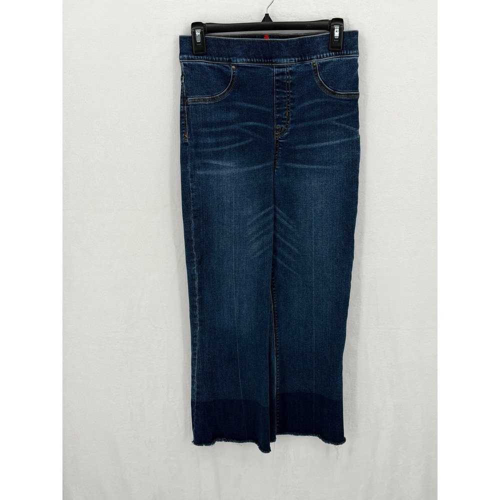 Spanx Jeans Womens Medium Dark Wash Cropped Flare High Rise Slimming Comfortable